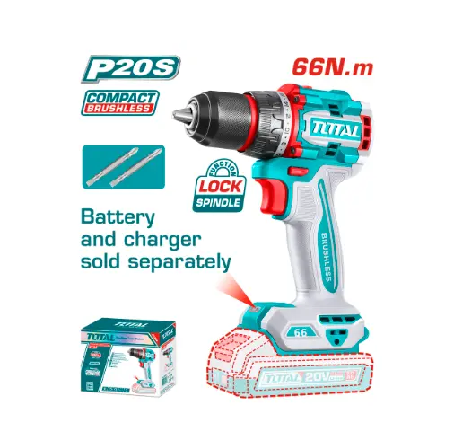 [21472] TALADRO INALAMBRICO 1/2 20V 66 N.M INCLUYE 2 PUNTA TALADRO BATERIA Y CARGADOR INCLUIDOS (TDLI206681) 