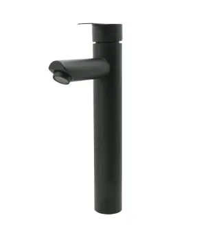 [19904] LLAVE LAVAMANOS MONOCONTROL ACERO INOXIDABLE REDONDA NEGRA ALTA 30CM UDUKE (HT2035)