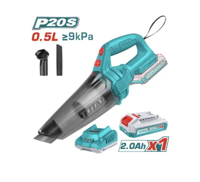 [22203] ASPIRADORA DE MANO INALAMBRICA 20V 0.5L INCLUTE 1 BATERIA 2.0AH Y CARGADOR TOTAL (UTVLI20126)